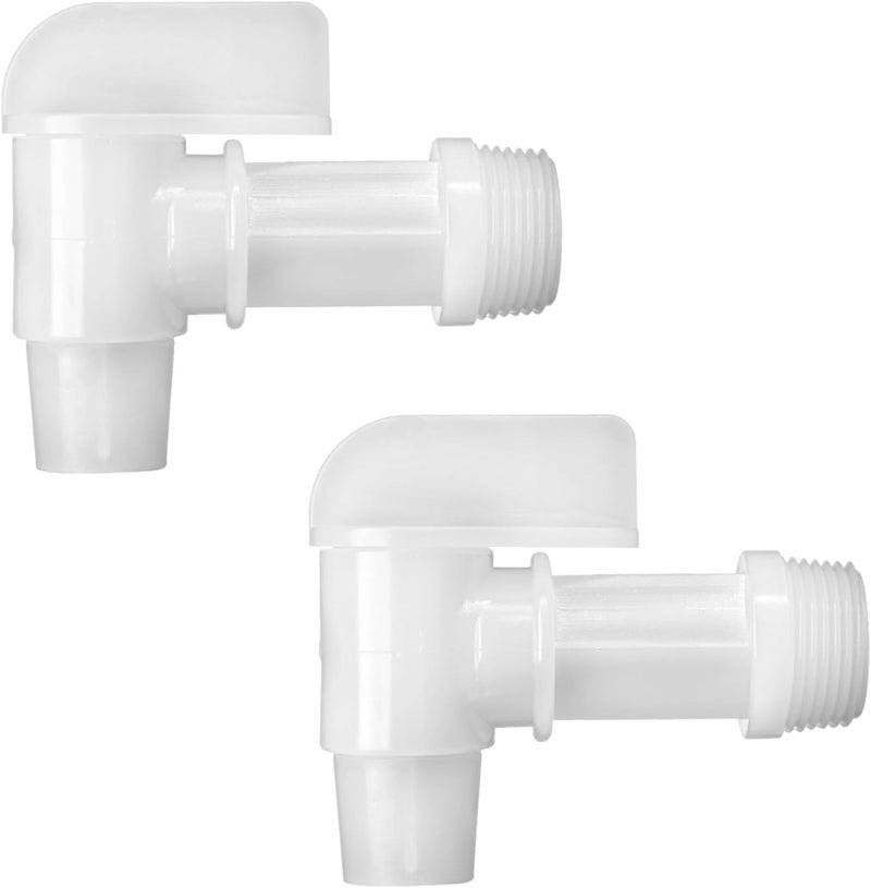 MUGLIO Barrel Faucet White Manual Handle Drum Faucet PE Plastic Drum Tap for Plastic or Steel Oil Drum or Water Container 3/4” by (2PCS) - Image 1